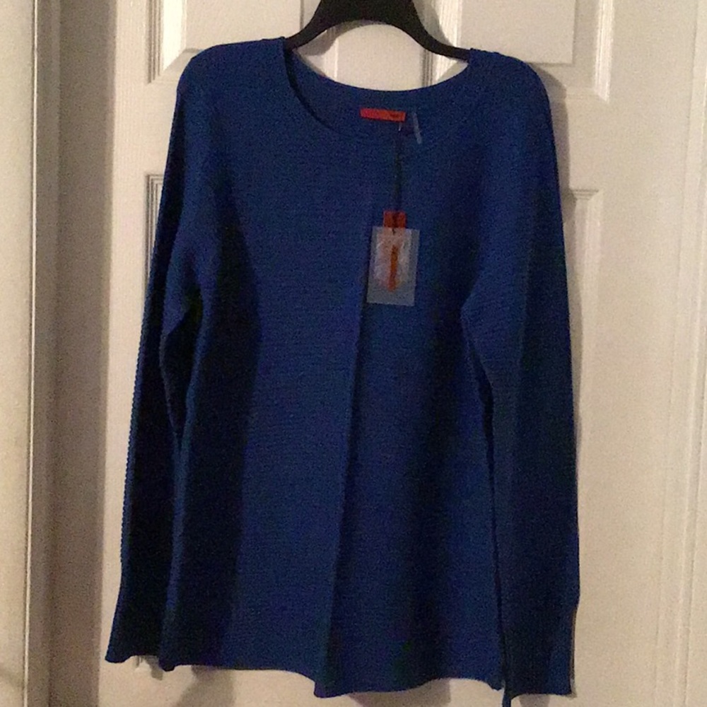 Royal blue seamed-front sweater by Red.